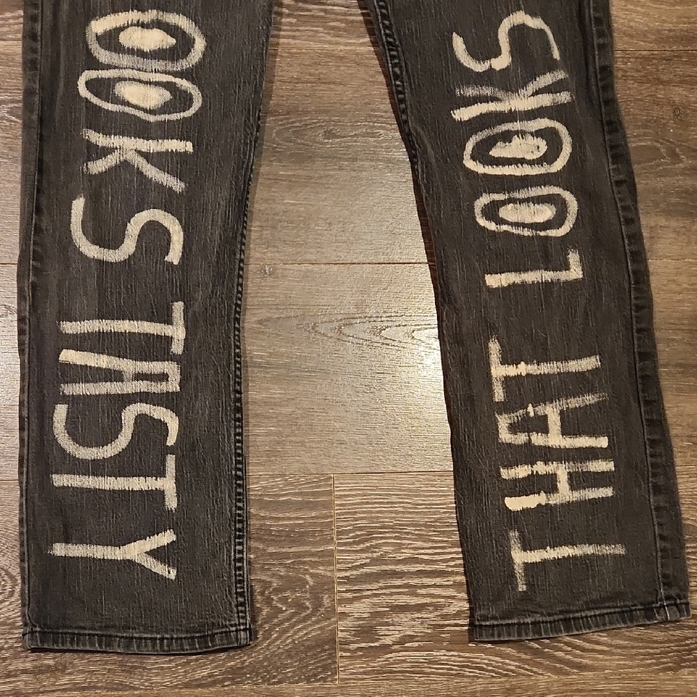 ❤️ LEVI'S GRAFFITI 569 LOOSE STRAIGHT JEANS - HOZIER "TAKE ME TO CHURCH" 33 - Picture 5 of 10
